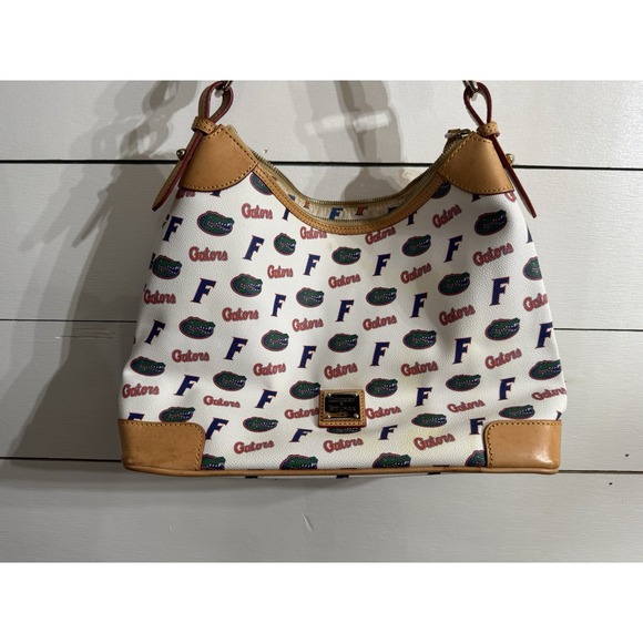 University of Florida Gators Dooney Bourke Pebble Grain Leather Tote Purse White - Picture 2 of 11